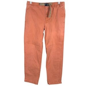 Backcountry Pants Belted Mens M Red Stretch Cotton Integrated Climbing